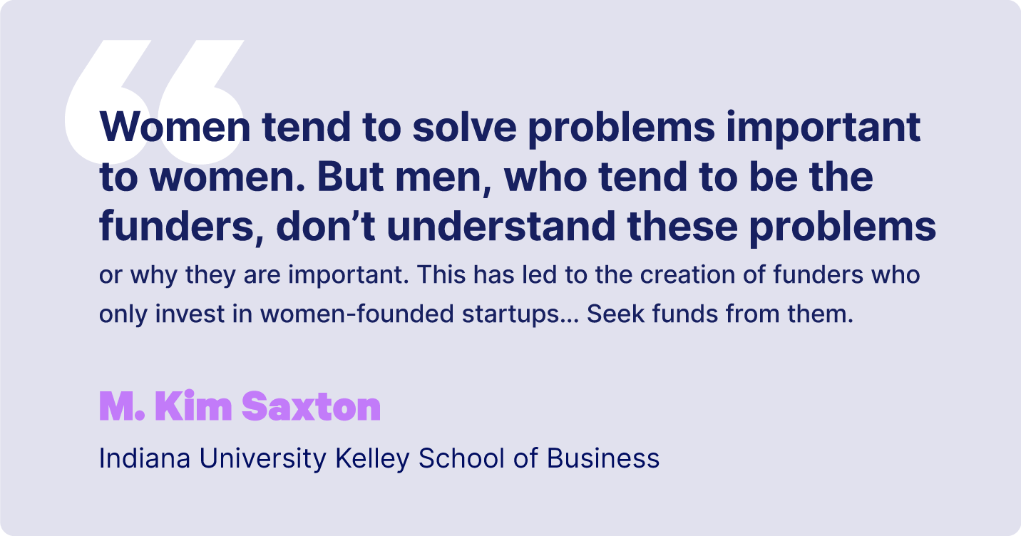 Women tend to solve problems important to women